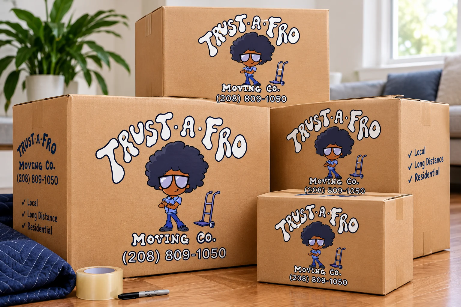 Trust A Fro moving boxes